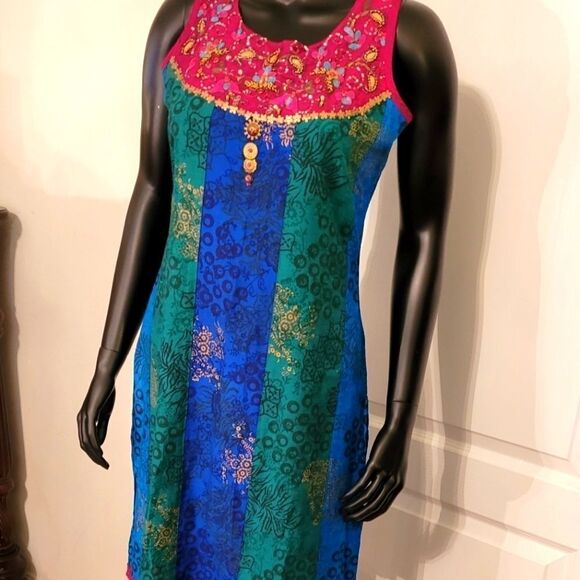 BRAND NEW HAUTE CURRY CASUAL SHORT SLEEVE MULTI-COLOR DRESS - Picture 1 of 16